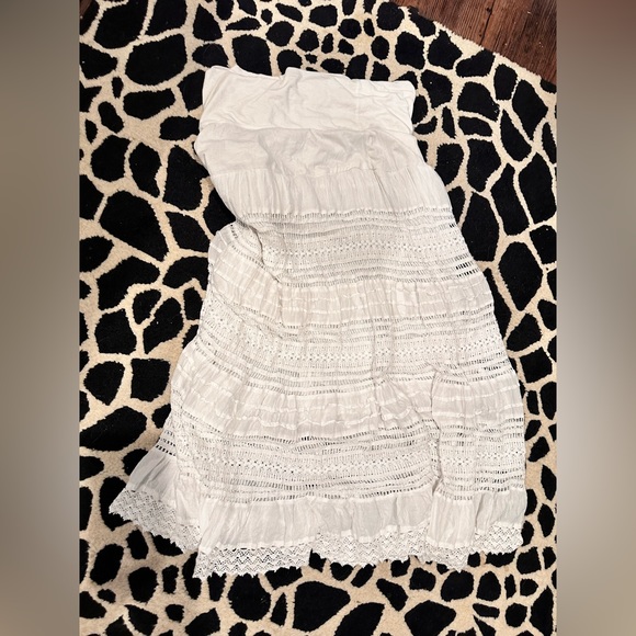 Beautiful lined white crochet style hippy dress size large - Picture 3 of 7